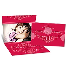 Vintage Scrolls Seal and Send Photo Holiday Card - Velvet