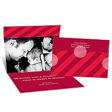 Big Stripes Seal and Send Photo Holiday Card - Merlot