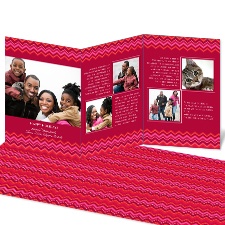 Mini Chevron Storyline Photo Holiday Card - Merlot