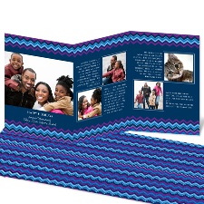 Mini Chevron Storyline Photo Holiday Card - Midnight
