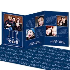 Elegant Joy Storyline Photo Holiday Card - Midnight