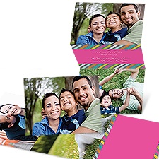 Pastel Stripes Photo Holiday Card