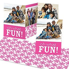 Fun Snowflakes Photo Holiday Card - Fuchsia