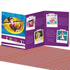 Merry Stripes Storyline Photo Holiday Card - Grapevine