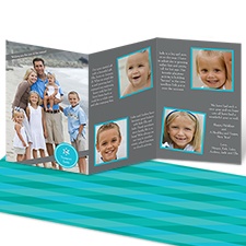 Woven Wishes Storyline Photo Holiday Card - Peacock