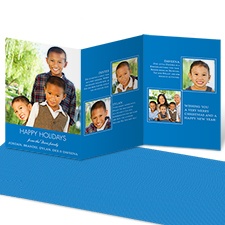 Simple Style Storyline Photo Holiday Card - Blue