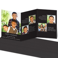 Simple Style Storyline Photo Holiday Card - Black