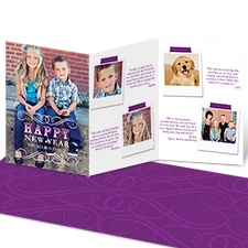 New Year Swirls Storyline Photo Holiday Card - Grapevine