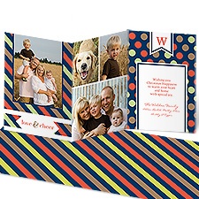 Cheerful Patterns Photo Holiday Card - Midnight