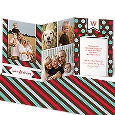Cheerful Patterns Photo Holiday Card - Espresso