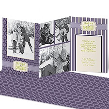 Retro Look Photo Holiday Card - Raisin