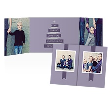 Ribbon Tree Photo Holiday Card - Raisin Gatefold