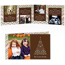 Chevron Tree Storyline Photo Holiday Card