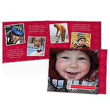 Very Merry Storyline Photo Holiday Card - Merlot