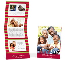 New Stripes Storyline Photo Holiday Card - Merlot