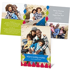 Colorful Argyle Photo Holiday Card