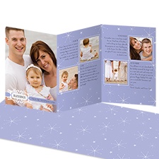 Snowy Blessings Storyline Photo Holiday Card - Orchid
