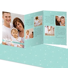 Snowy Blessings Storyline Photo Holiday Card - Aqua