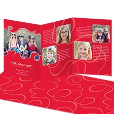 Oh What Fun Storyline Photo Holiday Card - Cherry
