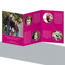 New Year Greetings Storyline Photo Holiday Card - Raspberry