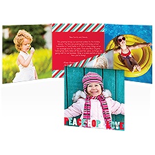Striped Hopes Photo Holiday Card - Cherry