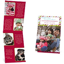 Striped Message Storyline Photo Holiday Card
