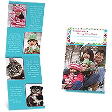 Geometric Message Storyline Photo Holiday Card