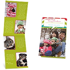 Chevron Message Storyline Photo Holiday Card
