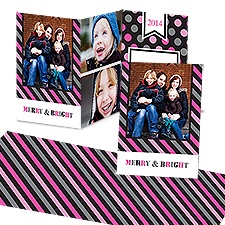 Dots and Stripes Photo Holiday Card