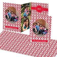 Merry Mosaic Photo Holiday Card - Cherry