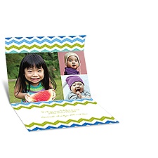 Bright Chevron Seal and Send Photo Holiday Card - Granny  Apple