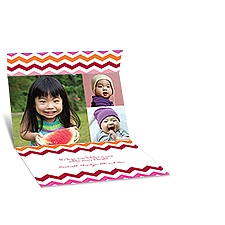 Bright Chevron Seal and Send Photo Holiday Card - Merlot