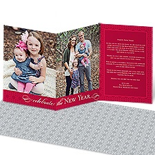Celebrate Style Photo Holiday Card - Merlot