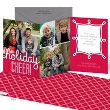 Plaid Holiday Cheer Photo Holiday Card - Velvet