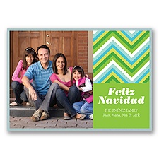 Feliz Chevron Layered Photo Holiday Card