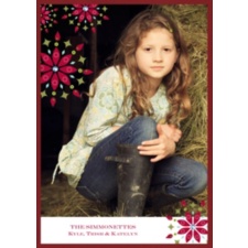 Stylish Poinsettias Layered Photo Holiday Card