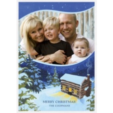 Cozy Cabin Layered Photo Holiday Card