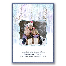 Winter Woods Layered Photo Holiday Card