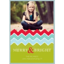 Bright Zigzag Layered Photo Holiday Card
