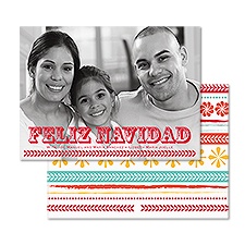 Patterned Feliz Navidad Photo Holiday Card