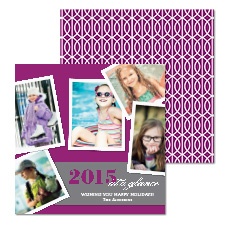 At A Glance Photo Holiday Card - Amethyst Square