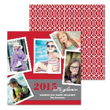 At A Glance Photo Holiday Card - Cherry Square
