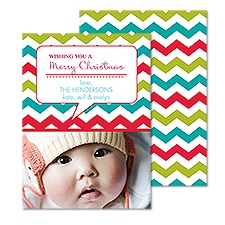 Chevron Message Photo Holiday Card