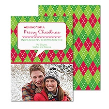 Argyle Message Photo Holiday Card