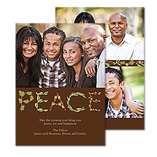 Leafy Peace Photo Holiday Card