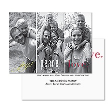 Joy Peace Love Photo Holiday Card