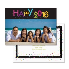 Colorful New Year Photo Holiday Card