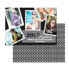 At A Glance Photo Holiday Card - Black