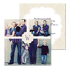 Merry Damask Photo Holiday Card