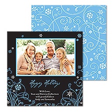 Snowflake Swirls Photo Holiday Card
